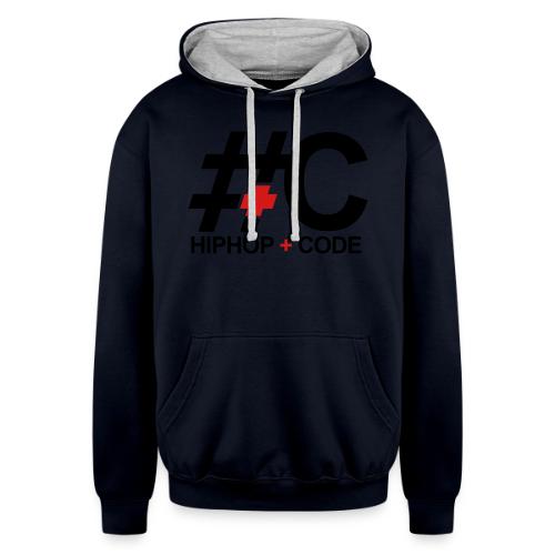 hiphopandcode-logo-2color - Unisex Contrast Hoodie