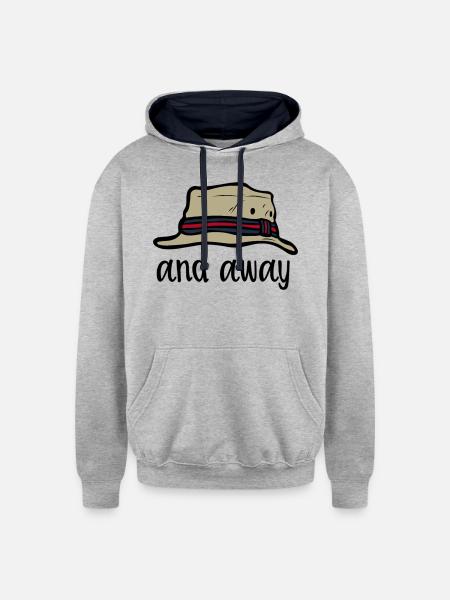 And Away - Unisex Contrast Hoodie - heather gray/navy