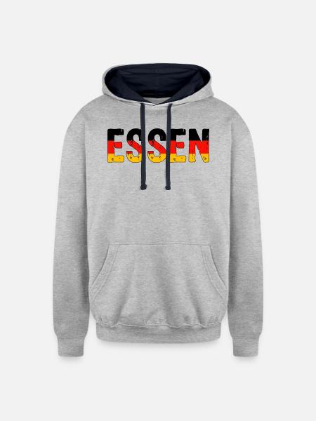 Essen Germany - Unisex Contrast Hoodie - heather gray/navy
