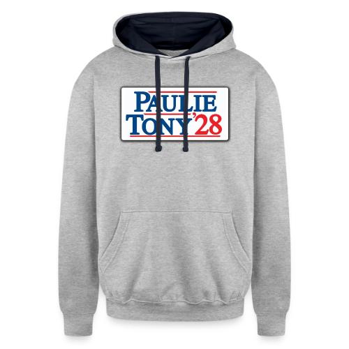 Paulie and Tony for Co-President 2028 - Unisex Contrast Hoodie