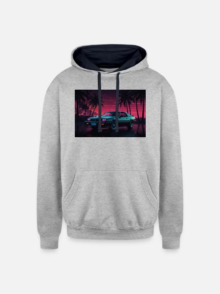New collection - Unisex Contrast Hoodie - heather gray/navy