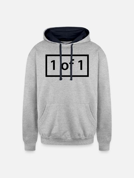 =1of1=(1) - Unisex Contrast Hoodie - heather gray/navy