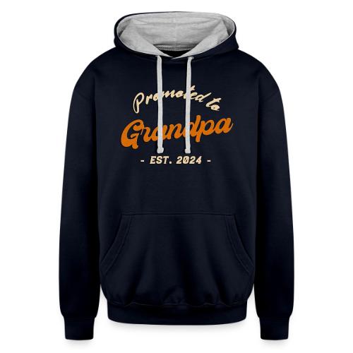 Promoted to Grandpa 2024 - Unisex Contrast Hoodie