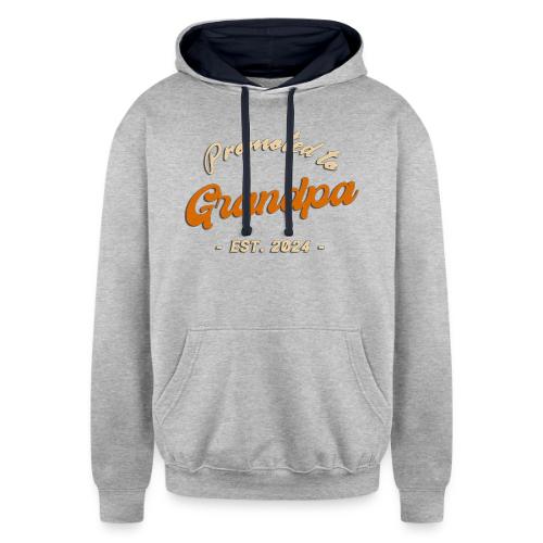 Promoted to Grandpa 2024 - Unisex Contrast Hoodie