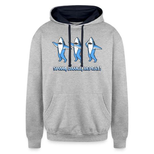 Dancing Sharks - Swim, Dance, Repeat - Unisex Contrast Hoodie