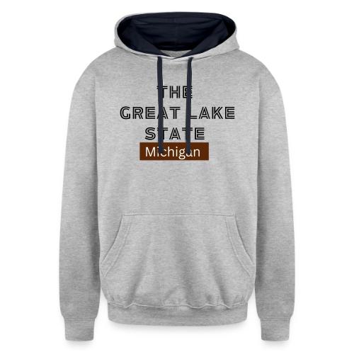 The Great Lake State. Michigan - Unisex Contrast Hoodie