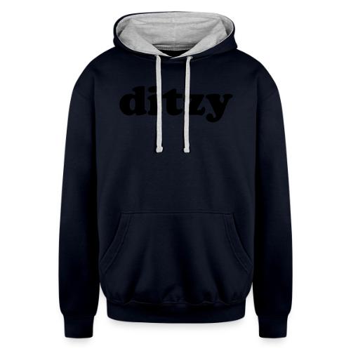 Funny Quotes - Ditzy - Unisex Contrast Hoodie