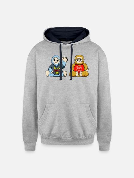 Big Foot Yeti - Unisex Contrast Hoodie - heather gray/navy