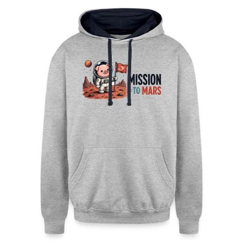 Mission To Mars Space Pig - Unisex Contrast Hoodie