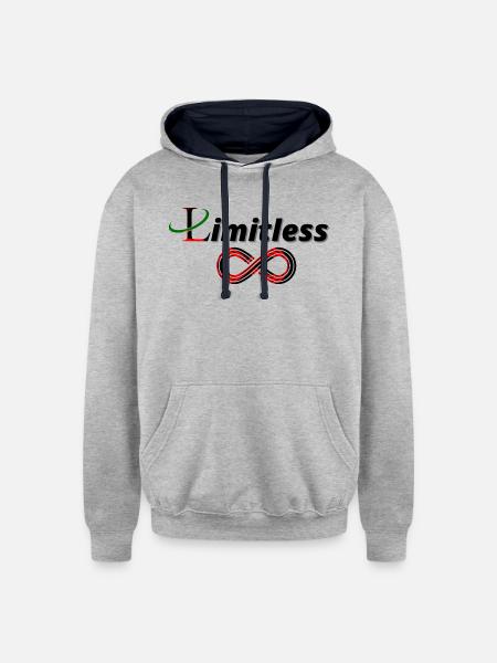 Limitless - Unisex Contrast Hoodie - heather gray/navy