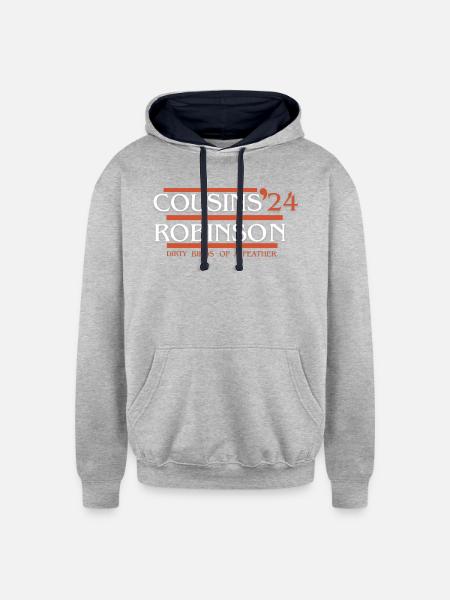 COUSINS 24 ROBINSON - Unisex Contrast Hoodie - heather gray/navy