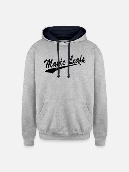 Maple Leafs - Unisex Contrast Hoodie - heather gray/navy