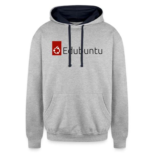 Edubuntu Logo 2023 - Black - Unisex Contrast Hoodie