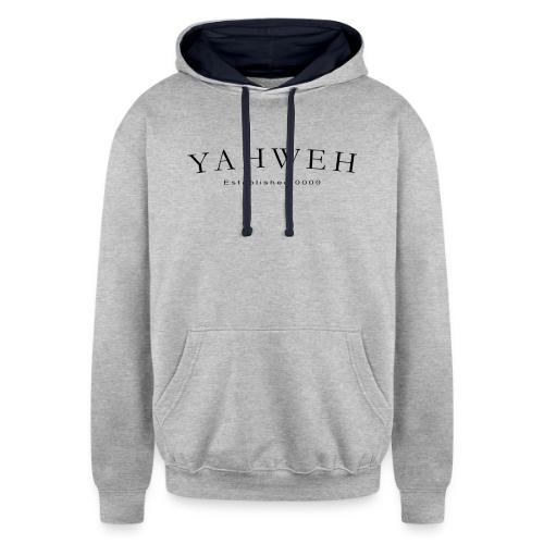 Yahweh Established 0000 in black - Unisex Contrast Hoodie