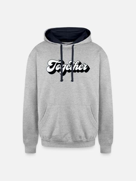 Together - Unisex Contrast Hoodie - heather gray/navy