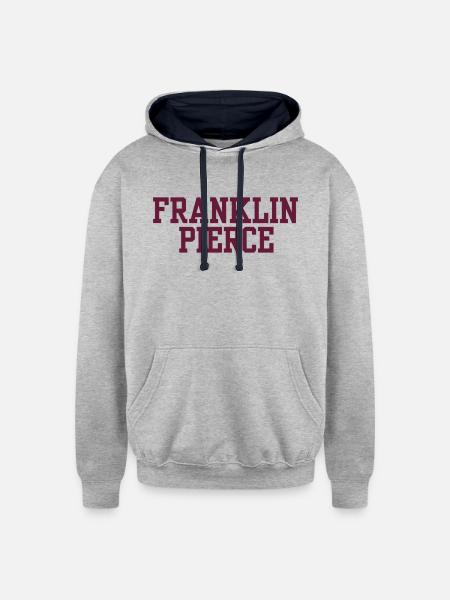 Franklin Pierce - Unisex Contrast Hoodie - heather gray/navy