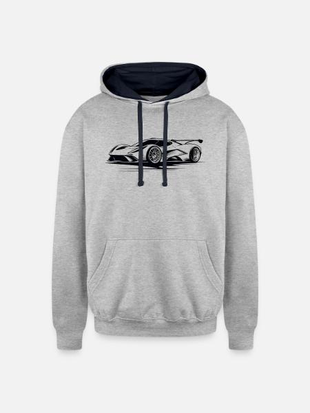 Velocity GT - Unisex Contrast Hoodie - heather gray/navy