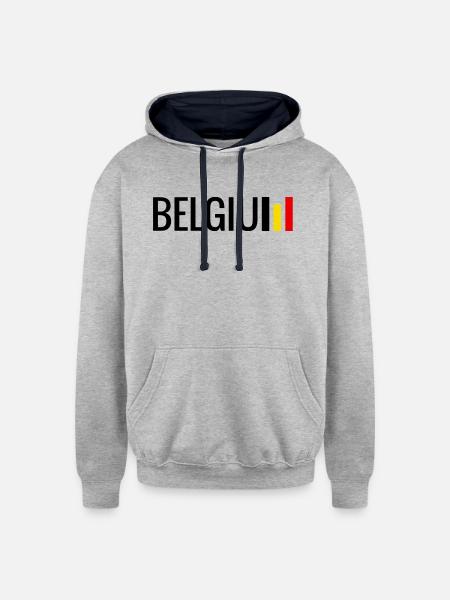 Belgium - Unisex Contrast Hoodie - heather gray/navy