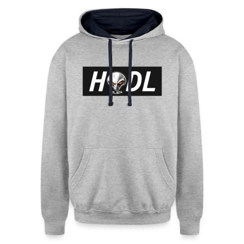 PulseChainBlackAlien Alien black 2 - Unisex Contrast Hoodie