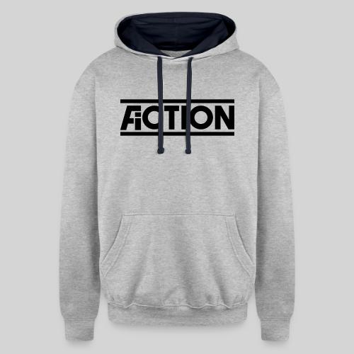 Action Fiction Logo (Black) - Unisex Contrast Hoodie