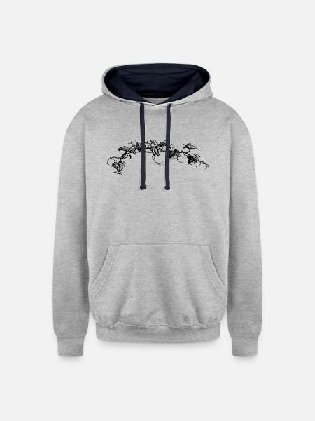 Vine - Unisex Contrast Hoodie - heather gray/navy