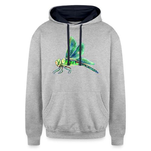 green dragonfly - Unisex Contrast Hoodie