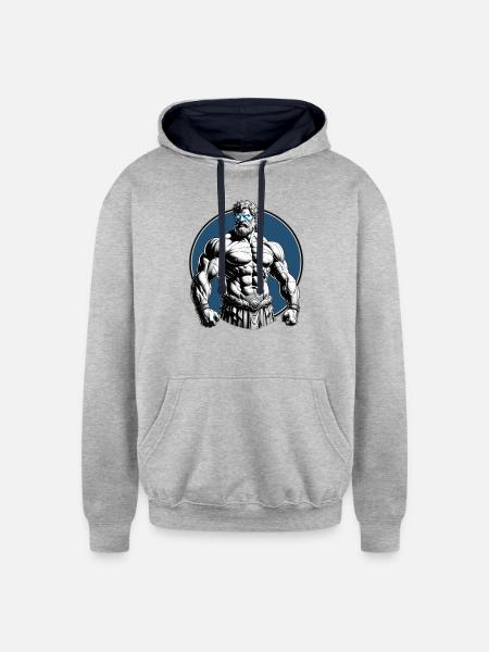 Hercule - Unisex Contrast Hoodie - heather gray/navy