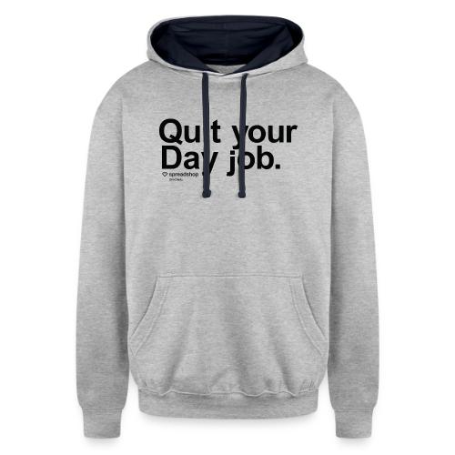 Day job in black - Unisex Contrast Hoodie