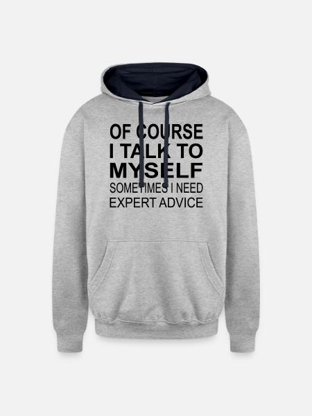 Expert Advice - Unisex Contrast Hoodie - heather gray/navy