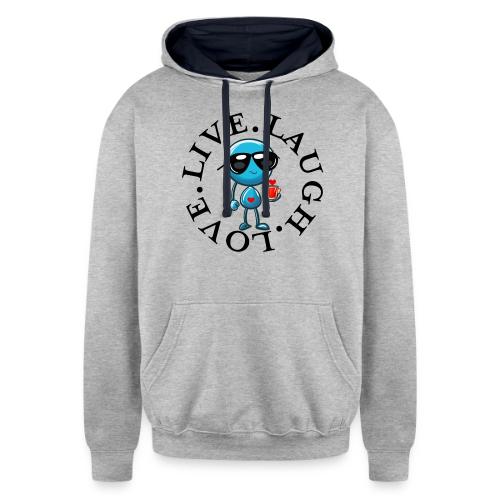 Circle Remember to live laugh love - Unisex Contrast Hoodie