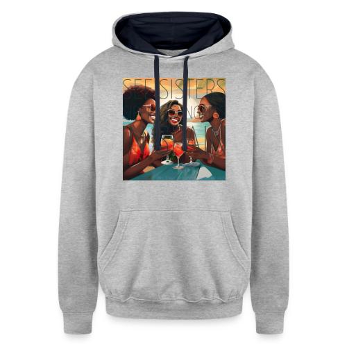Mrs. S' GGG Retreat_Sisters Sipping Sangrias - Unisex Contrast Hoodie