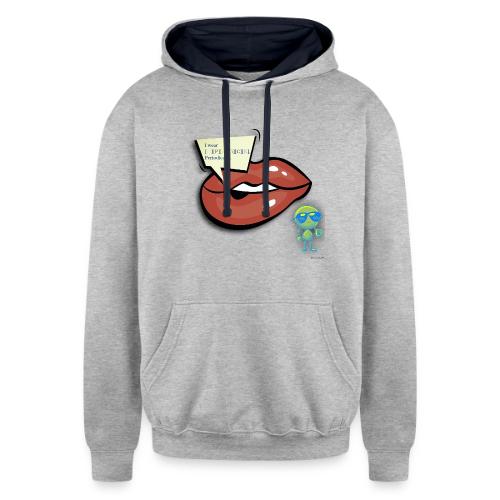 Smoon City_I wear lipstick - Unisex Contrast Hoodie