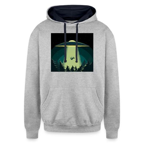 alien abduction 2 - Unisex Contrast Hoodie