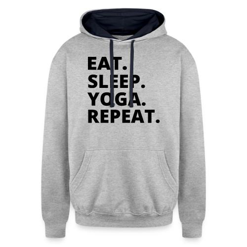 Eat Sleep Yoga: Yoga Apparel & Mindful Merch - Unisex Contrast Hoodie