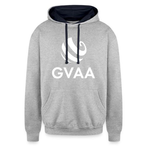 GVAA Merch Stacked White - Unisex Contrast Hoodie