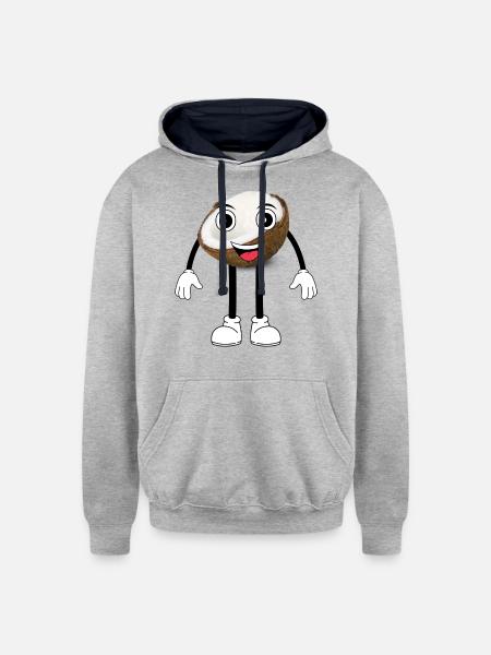 Coconut - Unisex Contrast Hoodie - heather gray/navy