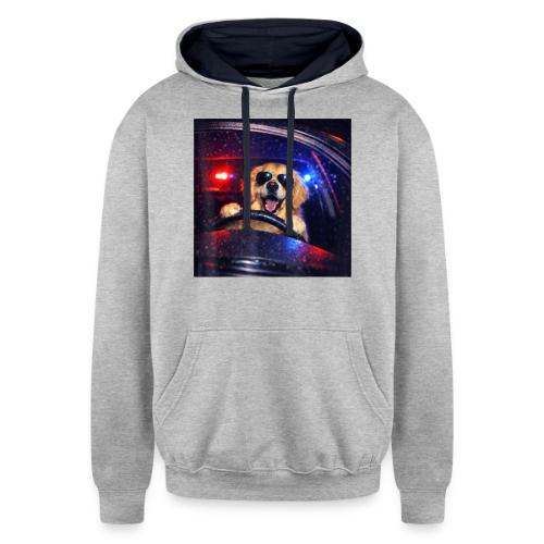Funny Police Golden Retriever Meme Tee - Unisex Contrast Hoodie