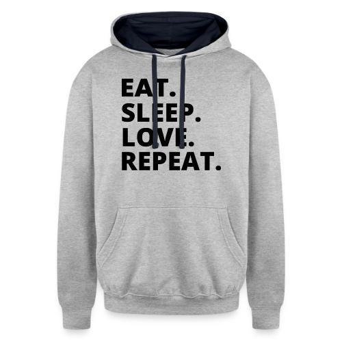 Eat Sleep Love Merch – Wear Your Passion, Live the - Unisex Contrast Hoodie