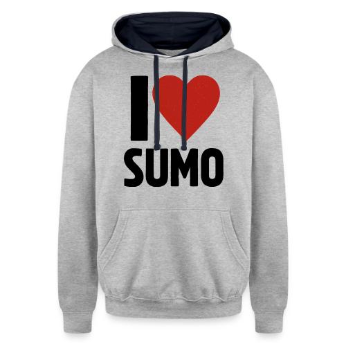 I Love Sumo – Bold Minimalist Sumo Wrestling Fan - Unisex Contrast Hoodie