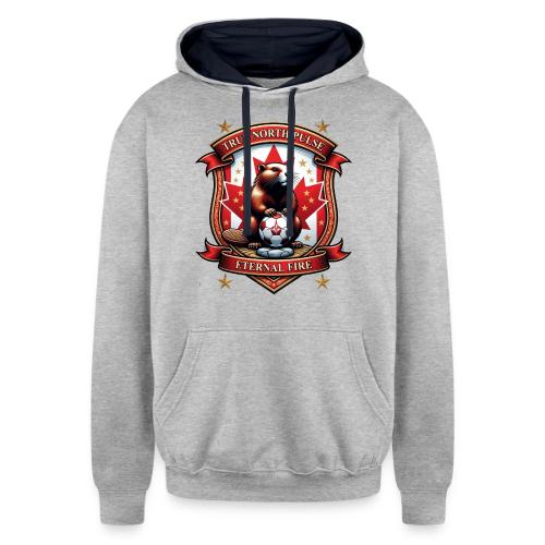 Canada Beaver Crest T-Shirt, Pride Badge Gift - Unisex Contrast Hoodie