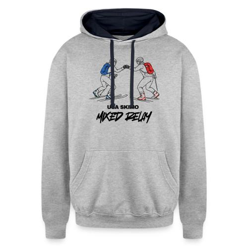 Mixed Relay design - Unisex Contrast Hoodie