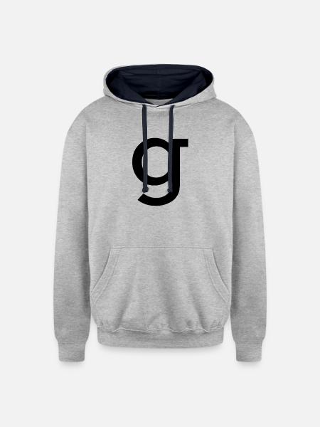 "g" - Unisex Contrast Hoodie - heather gray/navy