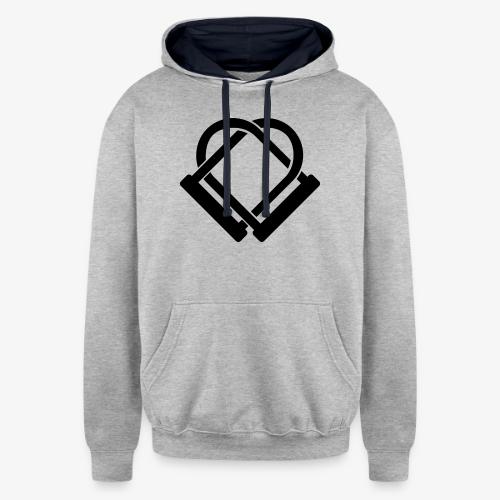 Bike U Lock Heart - Unisex Contrast Hoodie