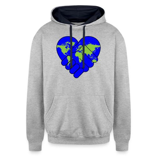 World United in Love - Unisex Contrast Hoodie