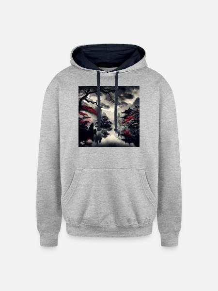 Imagination - Unisex Contrast Hoodie - heather gray/navy