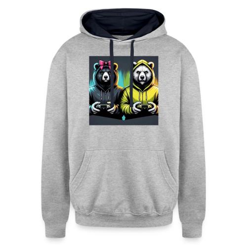 Gamer Bears - Unisex Contrast Hoodie