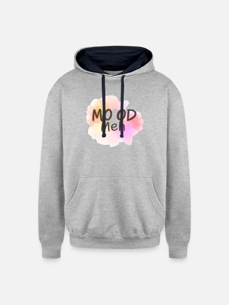 mood meh - Unisex Contrast Hoodie - heather gray/navy
