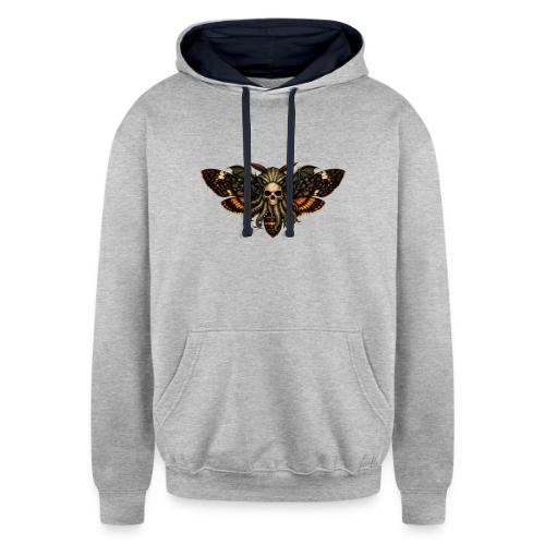 Cthulhu Moth Skull - Unisex Contrast Hoodie