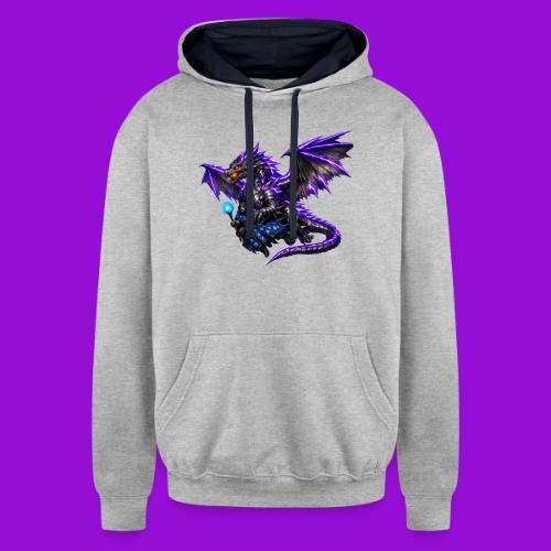 Neon Dragon and Battle Mage - Unisex Contrast Hoodie