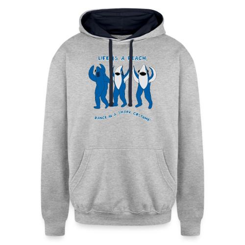 Dancing Sharks, Life Is a Beach - Unisex Contrast Hoodie